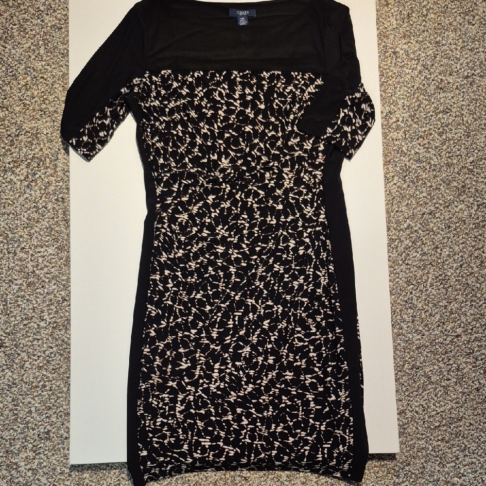 Slimming Chaps Grafic Sheath Dress Short Sleeve